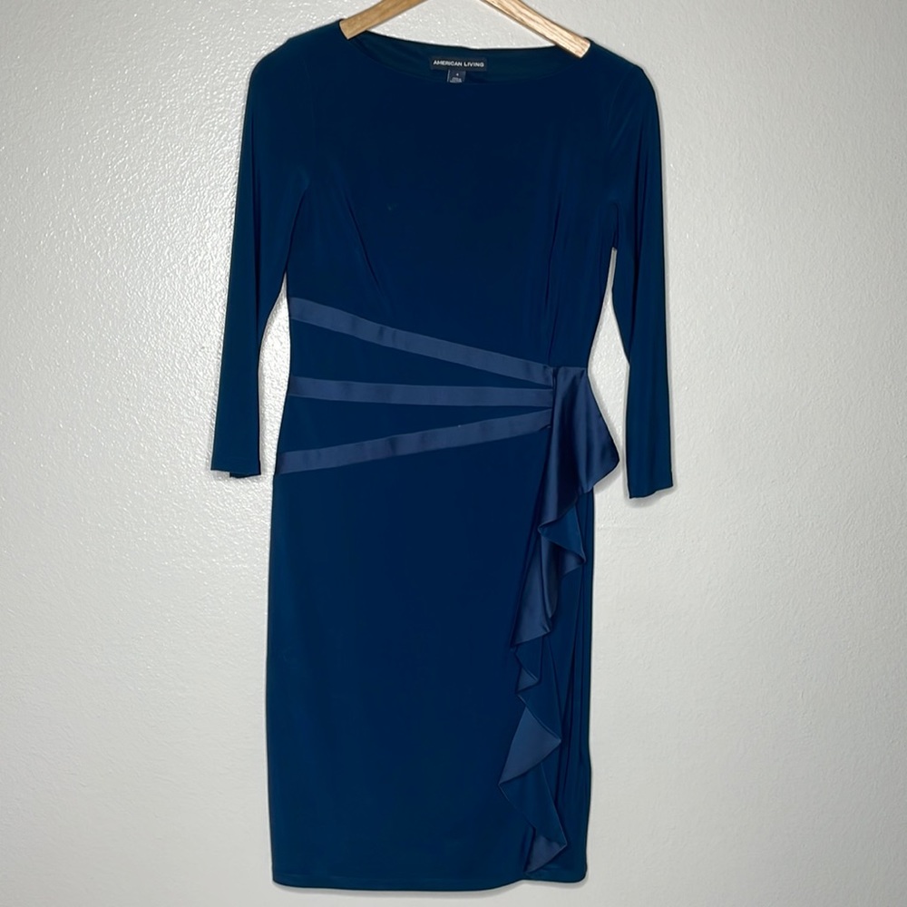 American Living Half Sleeve Dress Sz 4 Blue